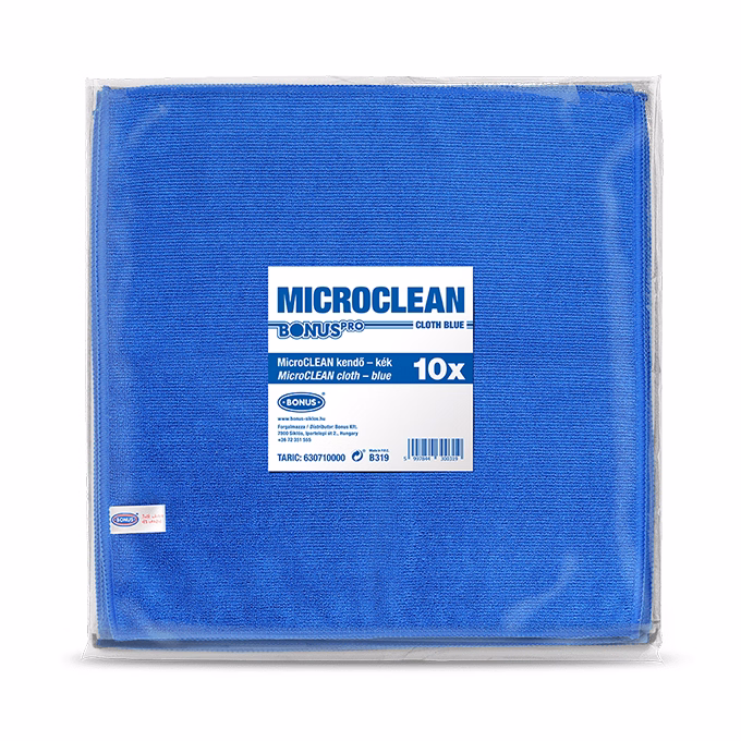 Törlőkendő mikroszálas BONUS microCLEAN HoReCa HACCP 40x40 cm kék 10 darabos