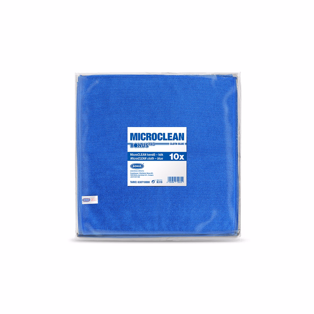 Törlőkendő mikroszálas BONUS microCLEAN HoReCa HACCP 40x40 cm kék 10 darabos
