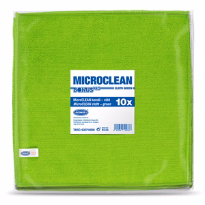 Törlőkendő mikroszálas BONUS microCLEAN HoReCa HACCP 40x40 cm zöld 10 darabos