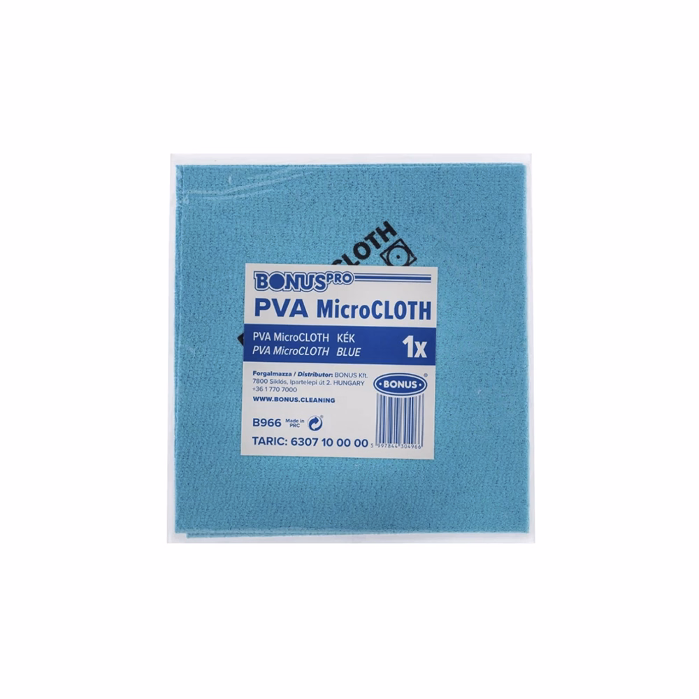 Törlőkendő mikroszálas BONUS pro PVA microloth Bioactive 39x36cm kék