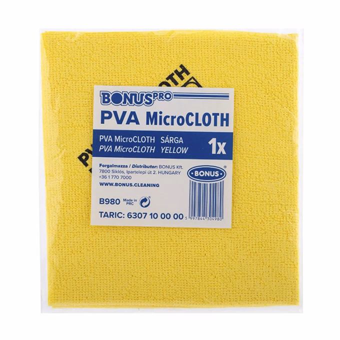 Törlőkendő mikroszálas BONUS pro PVA microloth Bioactive 39x36cm sárga