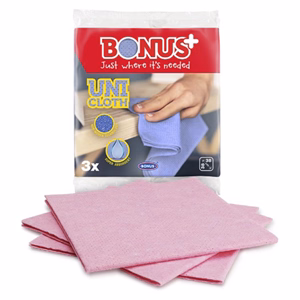 Törlőkendő univerzális BONUS + Uni 38x38 cm 3 darabos