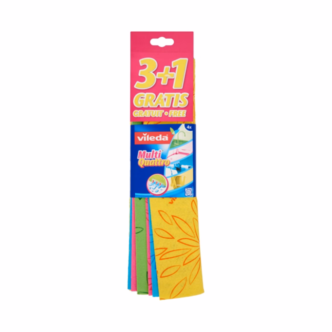 Törlőkendő univerzális VILEDA Multi Quattro 34x34 cm 4 darabos Törlőkendő univerzális VILEDA Multi Quattro 34x34 cm 4 darabos