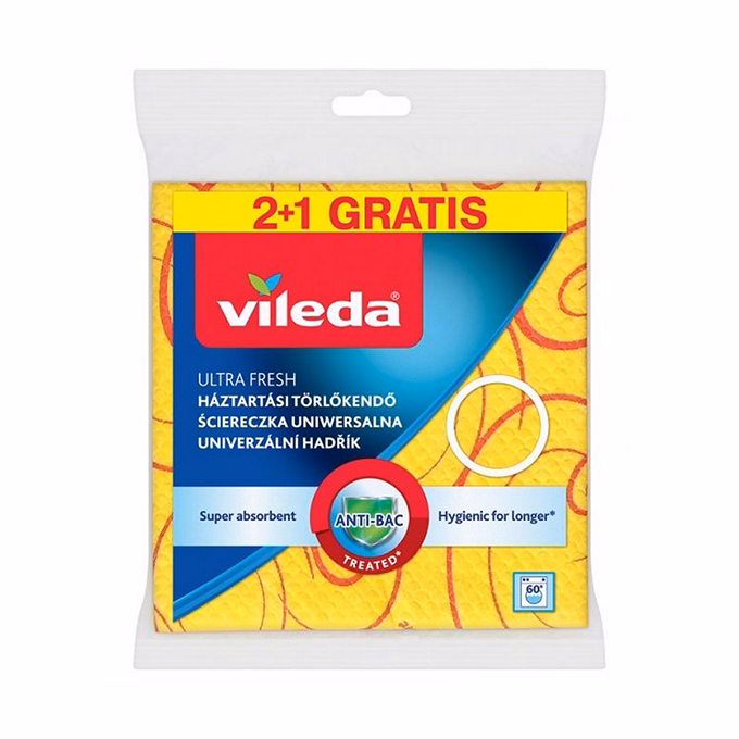 Törlőkendő univerzális VILEDA Ultra Fresh 2+1 darabos