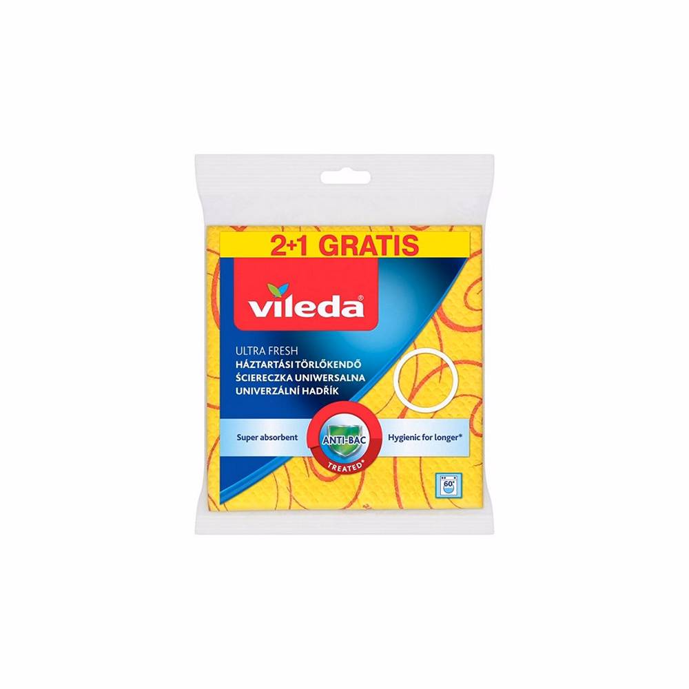 Törlőkendő univerzális VILEDA Ultra Fresh 2+1 darabos