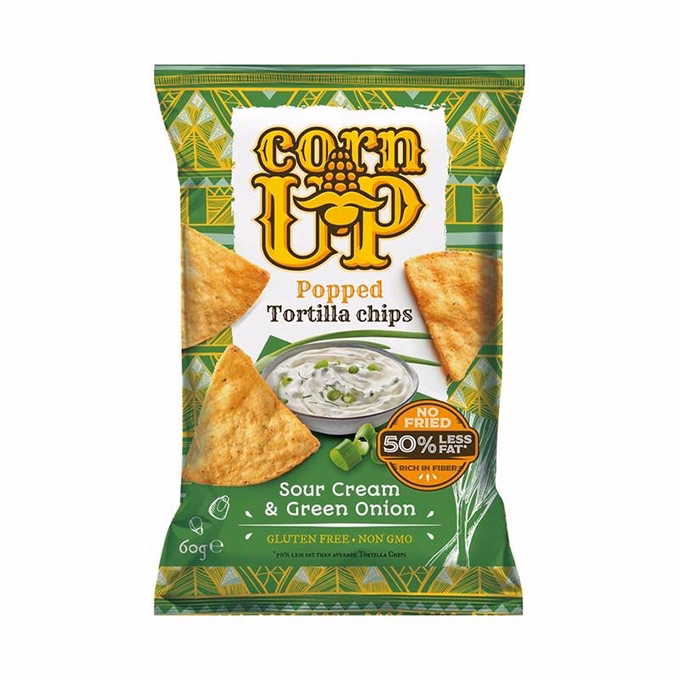 Tortilla chips CORN UP hagymás tejfölös 60 g Tortilla chips CORN UP hagymás tejfölös 60 g