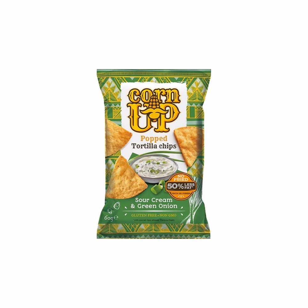 Tortilla chips CORN UP hagymás tejfölös 60 g Tortilla chips CORN UP hagymás tejfölös 60 g