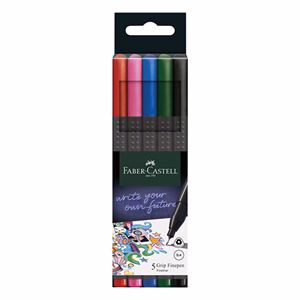 Tűfilc FABER CASTELL Grip alap színek 0,4mm 5 darabos Tűfilc FABER CASTELL Grip alap színek 0,4mm 5 darabos