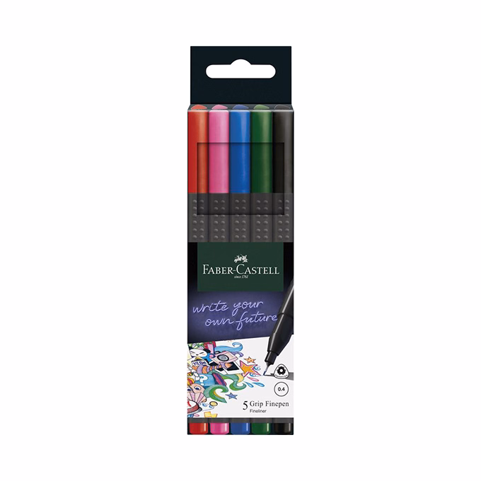 Tűfilc FABER CASTELL Grip alap színek 0,4mm 5 darabos Tűfilc FABER CASTELL Grip alap színek 0,4mm 5 darabos