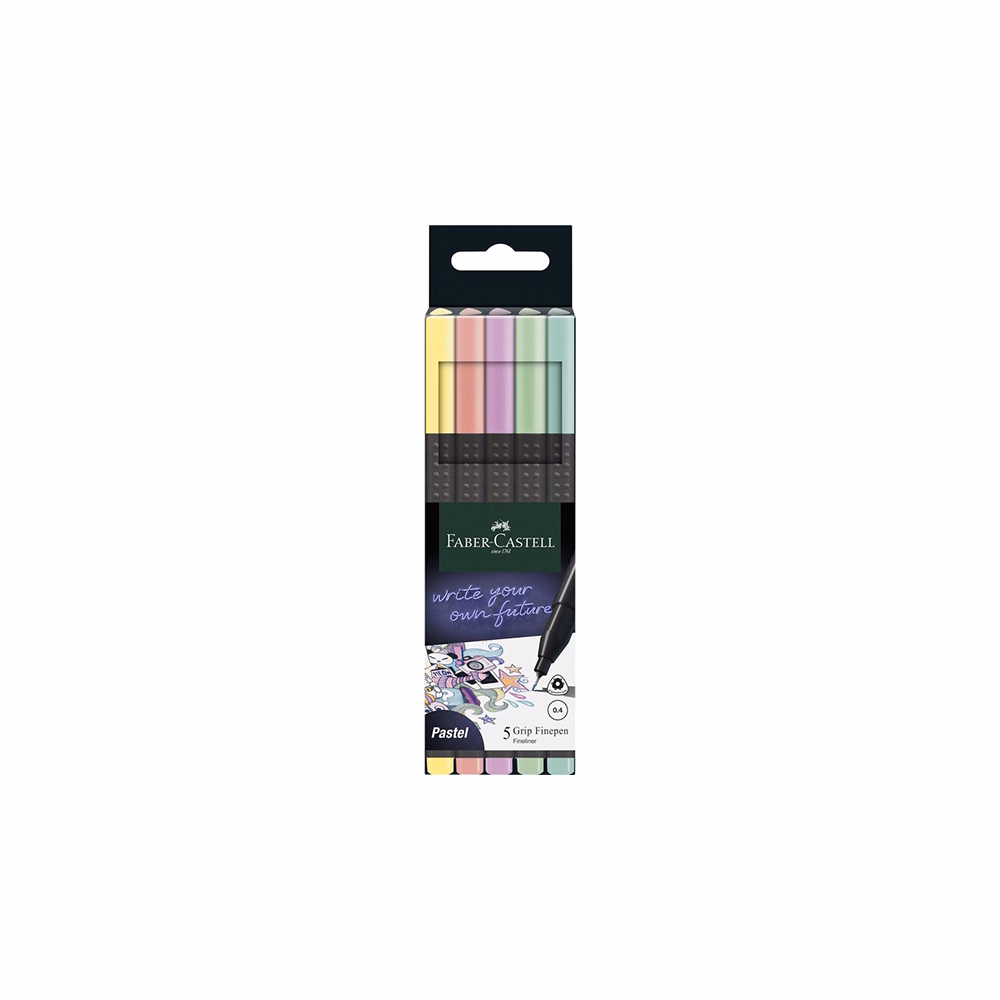 Tűfilc FABER CASTELL Grip pasztell 0,4mm 5 darabos