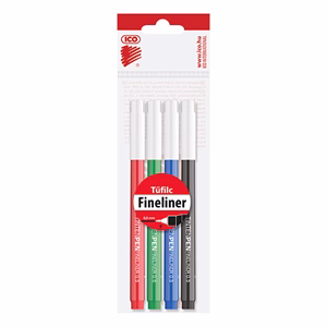 Tűfilc ICO TintenPen átlátszó kupakkal 0,5mm 4 darabos Tűfilc ICO TintenPen átlátszó kupakkal 0,5mm 4 darabos