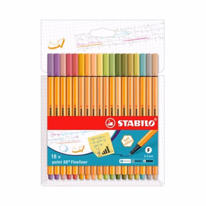 Tűfilc STABILO Point 88 0,4mm 18 darabos