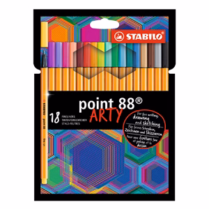 Tűfilc STABILO Point 88 0,4mm Arty 18 darabos
