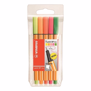 Tűfilc STABILO Point 88 Mini neon 5 darabos