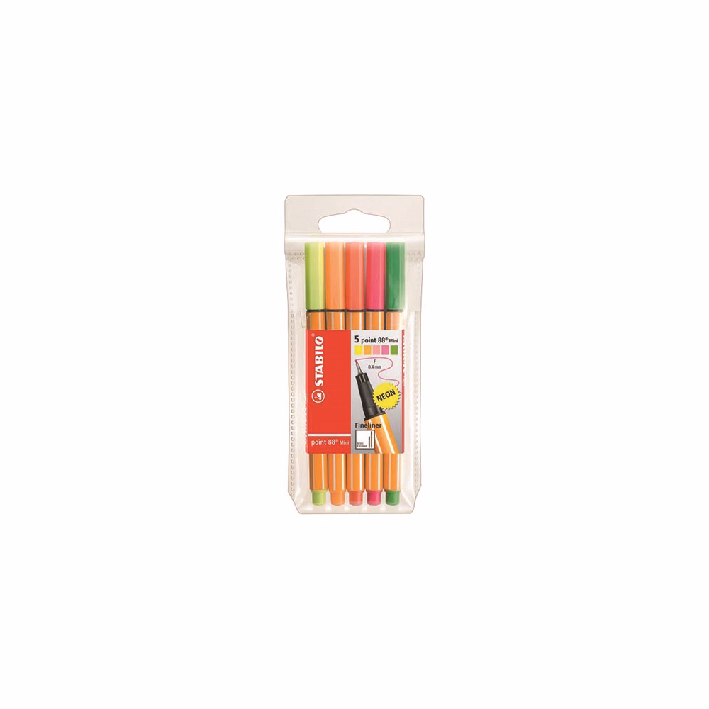 Tűfilc STABILO Point 88 Mini neon 5 darabos