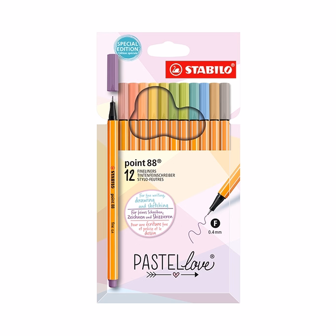 Tűfilc STABILO Point 88 Pastellove 12 darabos