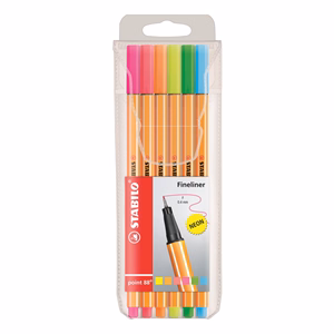 Tűfilc STABILO Point 88 neon 6 darabos készlet