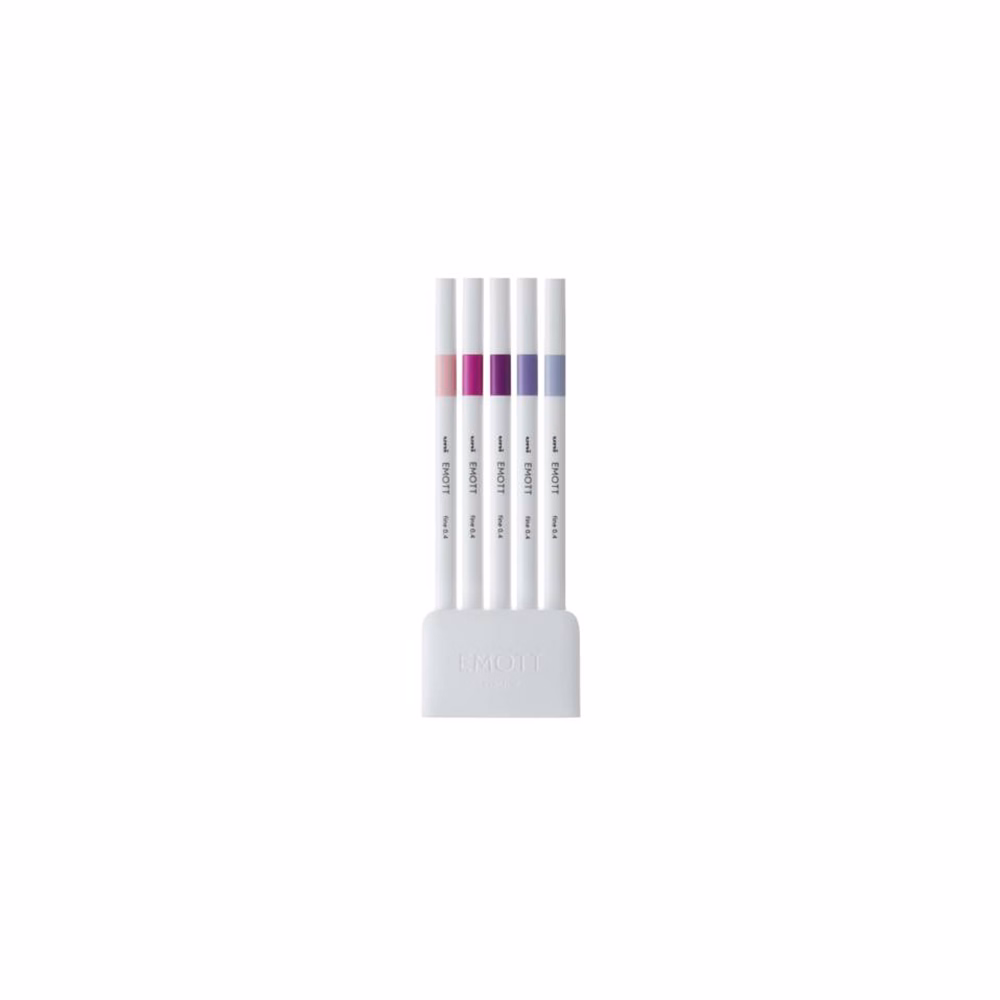Tűfilc UNI EMOTT 5 darabos 0,4mm (babarózsaszín, pink, mályva, lila, tengeri köd)