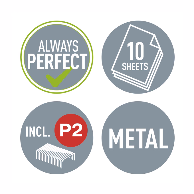 Tűzőgép LEITZ Nexxt Wow 5228 asztali 10 lap No.10 fehér