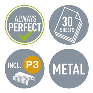 Tűzőgép LEITZ Nexxt Wow 5502 asztali 30 lap 24/6 metál fehér