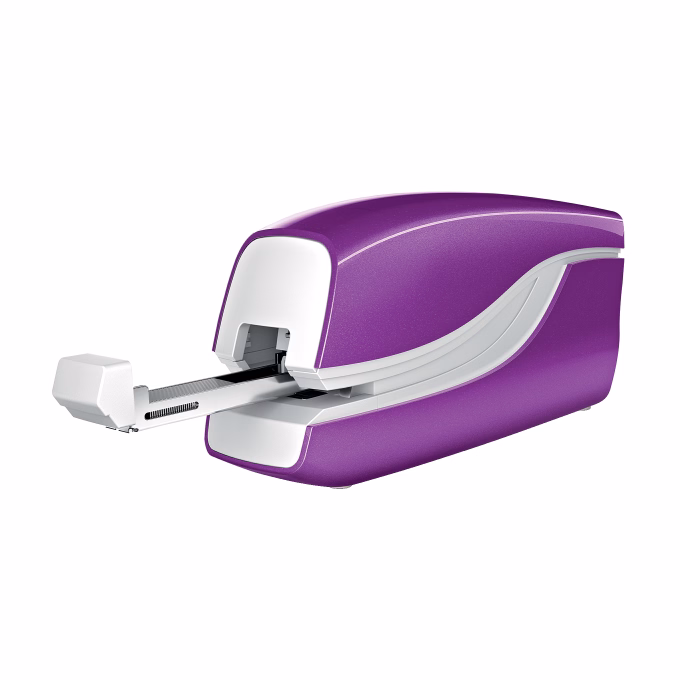 Tűzőgép LEITZ Wow 5566 elektromos asztali 10 lap No.10 lila