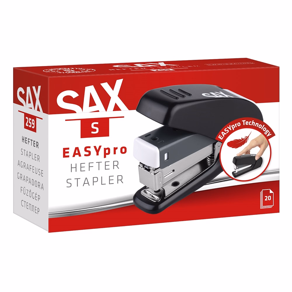 Tűzőgép SAX 259 S Easypro 20 lap 24/6-26/6 fekete
