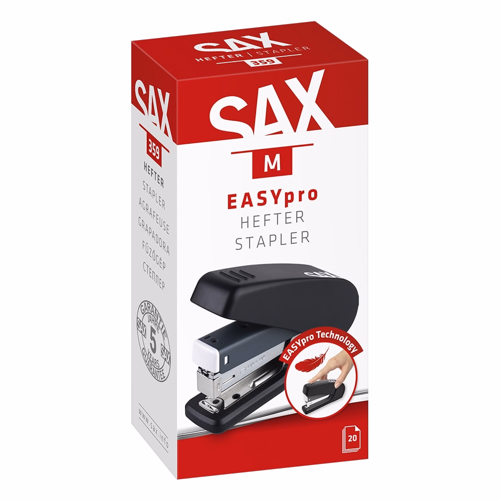 Tűzőgép SAX 359 M Easypro 20 lap 24/6-26/6 fekete