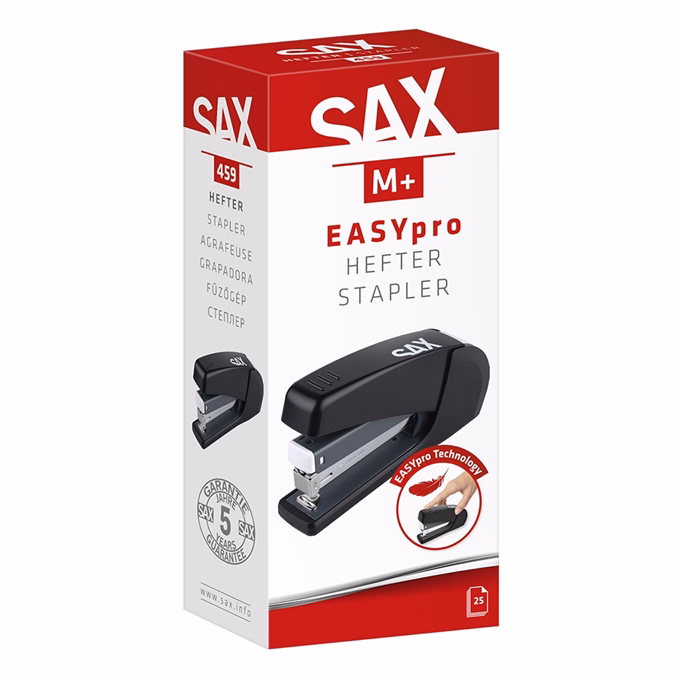 Tűzőgép SAX 459 M+ Easypro 25 lap 24/6-26/6 fekete