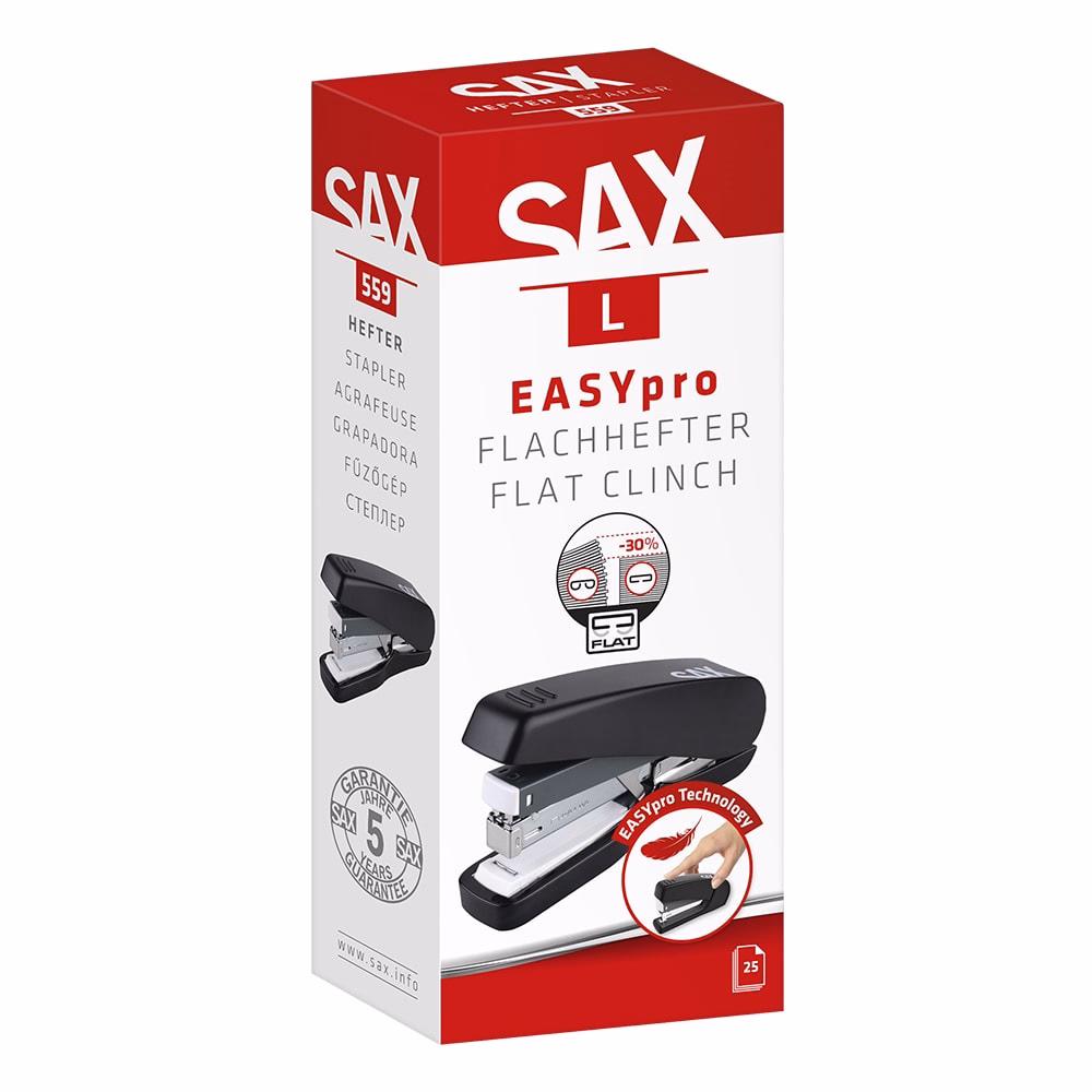 Tűzőgép SAX 559 L Easypro 25 lap 24/6-26/6 fekete