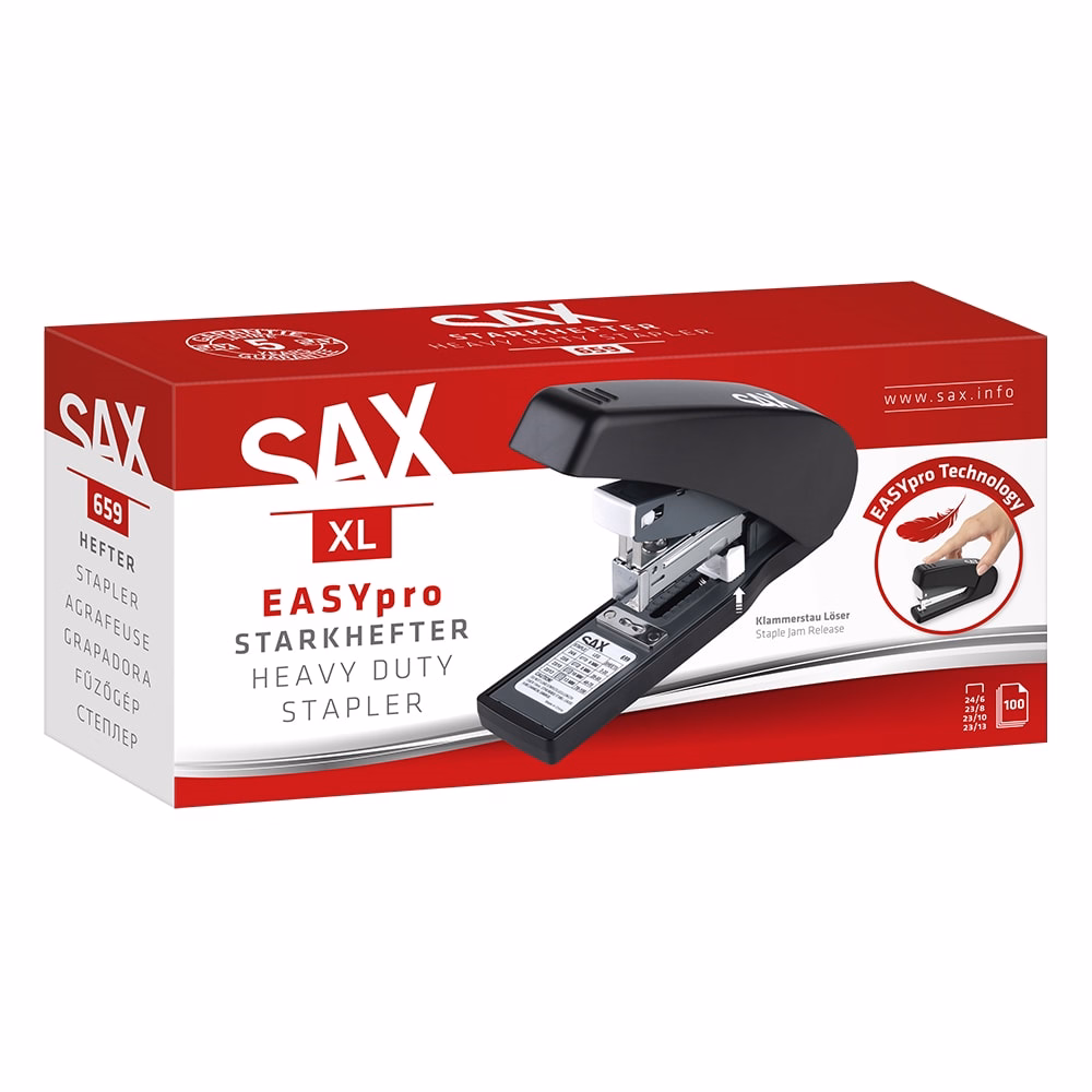 Tűzőgép SAX 659 XL Easypro 100 lap 24/6 23/8-13 fekete