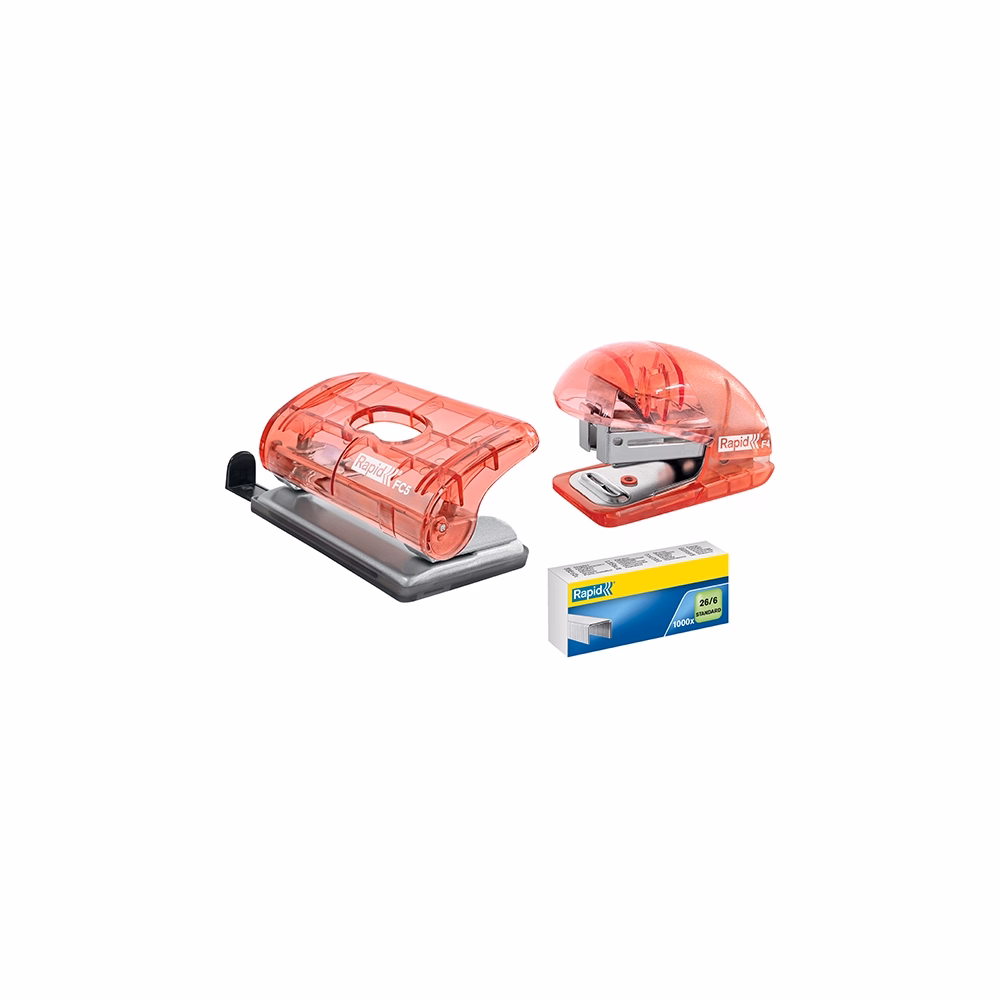 Tűzőgép mini RAPID Colour Breeze 24/6-26/6 10 lap korall