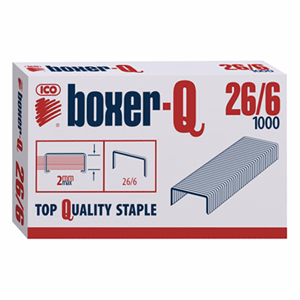 Tűzőkapocs BOXER Q 26/6 1000 darabos