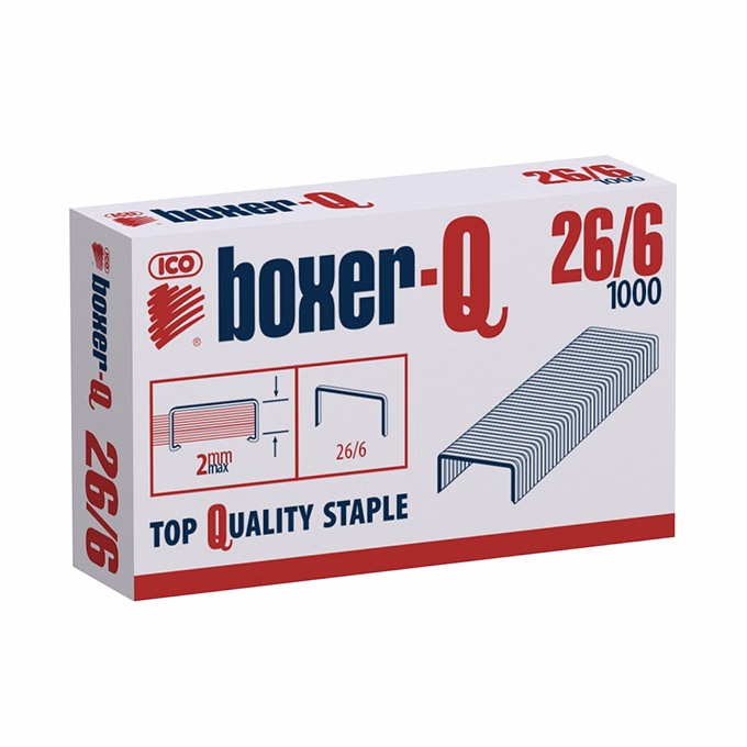 Tűzőkapocs BOXER Q 26/6 1000 darabos