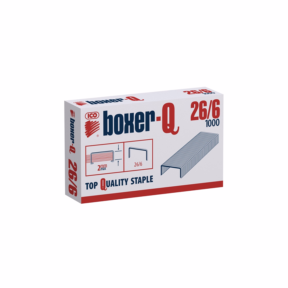 Tűzőkapocs BOXER Q 26/6 1000 darabos