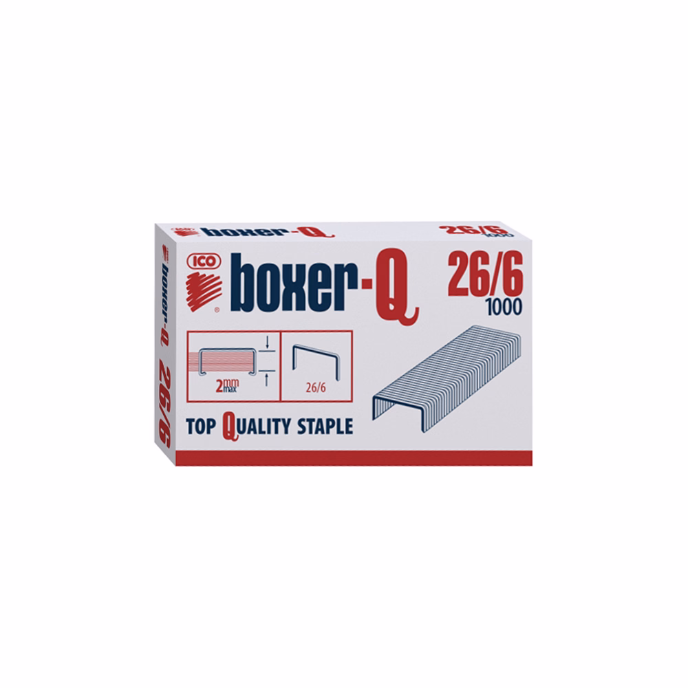 Tűzőkapocs BOXER Q 26/6 1000 darabos
