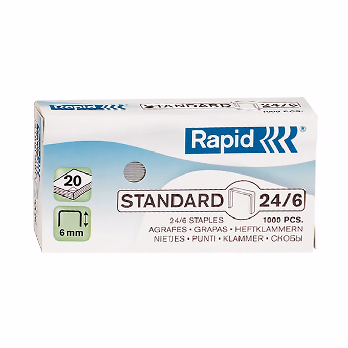 Tűzőkapocs RAPID 24/6 1000 darabos