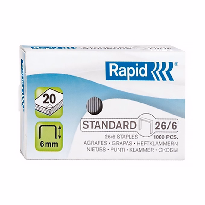 Tűzőkapocs RAPID 26/6 1000 darabos