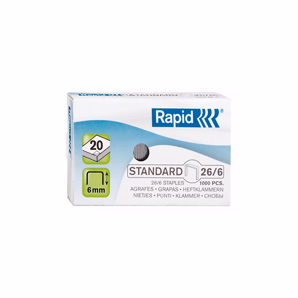 Tűzőkapocs RAPID 26/6 1000 darabos