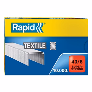 Tűzőkapocs RAPID Superstong 43/6 textil horganyzott 10000 darabos