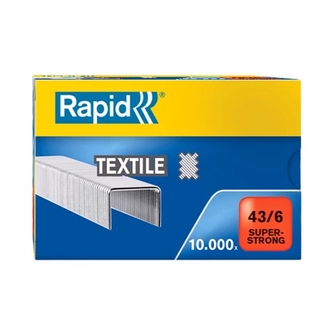 Tűzőkapocs RAPID Superstong 43/6 textil horganyzott 10000 darabos