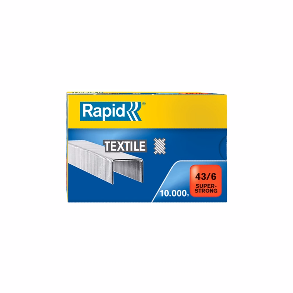 Tűzőkapocs RAPID Superstong 43/6 textil horganyzott 10000 darabos