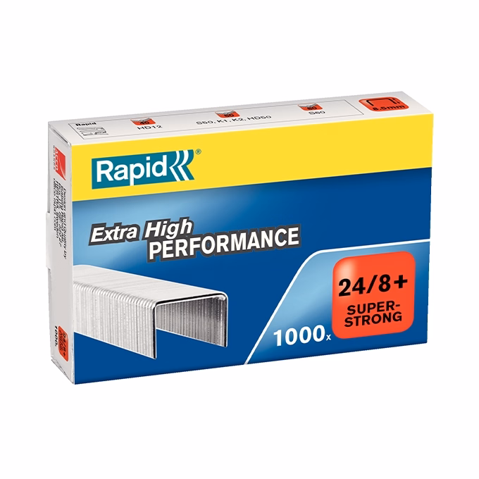 Tűzőkapocs RAPID Superstrong 24/8+ horganyzott 1000 darabos