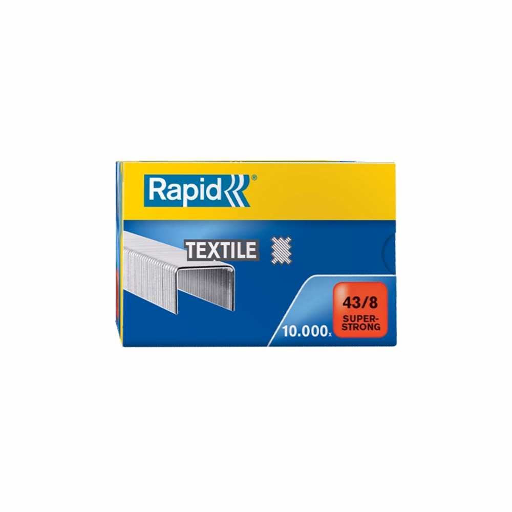 Tűzőkapocs RAPID Superstrong 43/8 textil horganyzott 10000 darabos