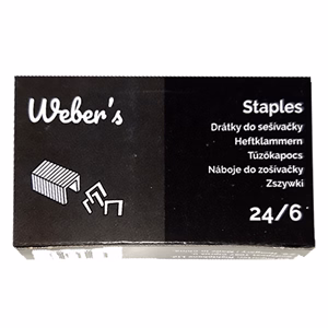 Tűzőkapocs WEBER`S 24/6 1000 darabos Tűzőkapocs WEBER`S 24/6 1000 darabos