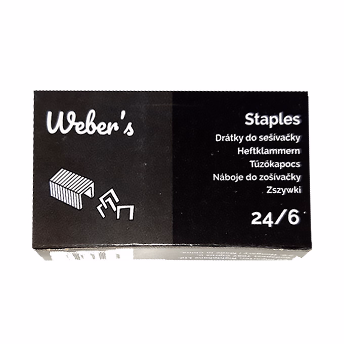 Tűzőkapocs WEBER`S 24/6 1000 darabos Tűzőkapocs WEBER`S 24/6 1000 darabos