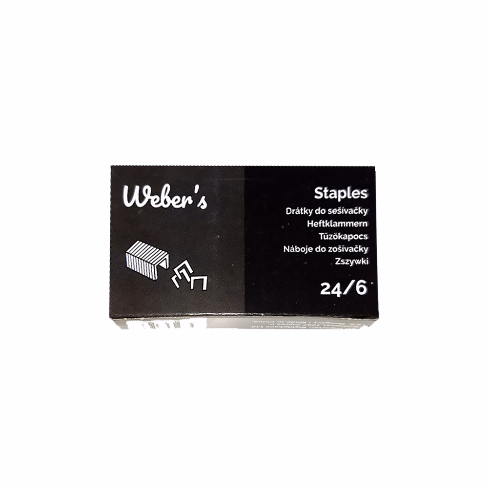 Tűzőkapocs WEBER`S 24/6 1000 darabos Tűzőkapocs WEBER`S 24/6 1000 darabos