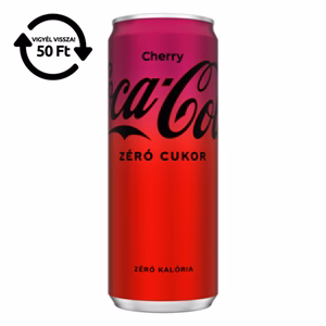 Üdítőital szénsavas COCA-COLA Cherry Zero dobozos 0,33L DRS