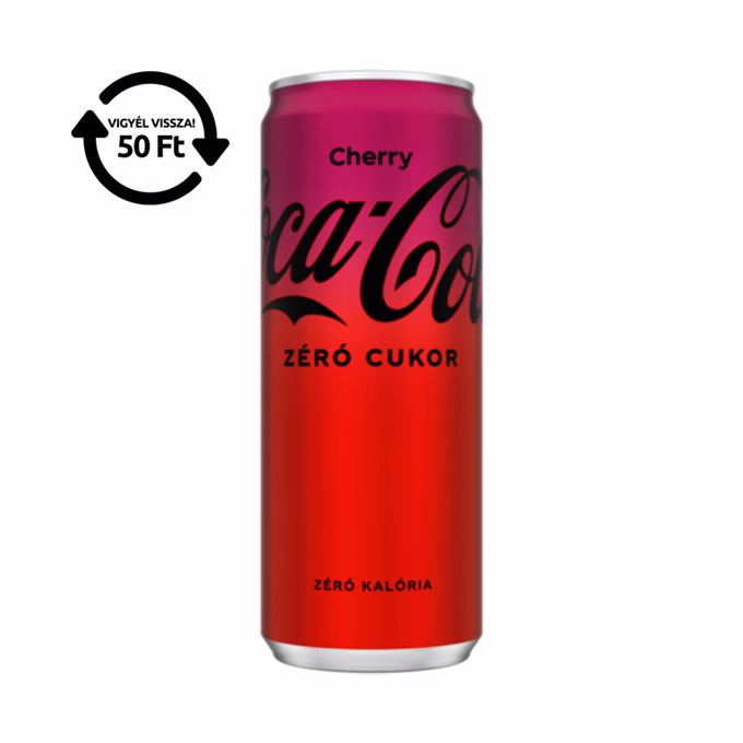 Üdítőital szénsavas COCA-COLA Cherry Zero dobozos 0,33L DRS
