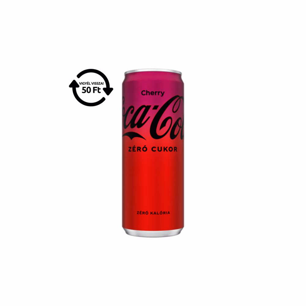 Üdítőital szénsavas COCA-COLA Cherry Zero dobozos 0,33L DRS