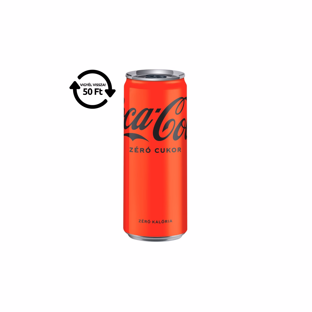 Üdítőital szénsavas COCA-COLA Zero dobozos 0,33L DRS